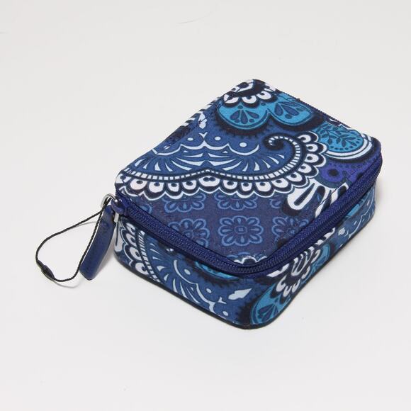 Vera Bradley Blue Tapestry Pill Box and Case NWOT - Picture 1 of 6
